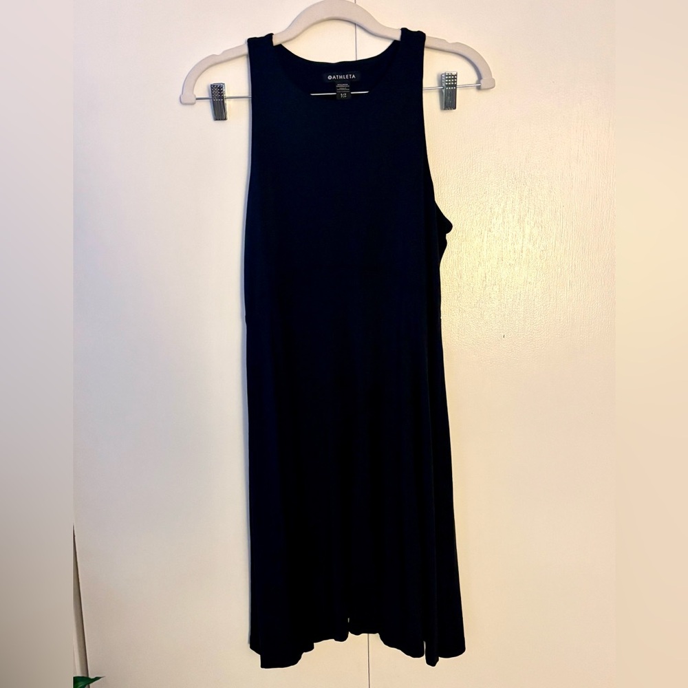 Athleta Santorini Thera Tank Dress Black S/P EUC